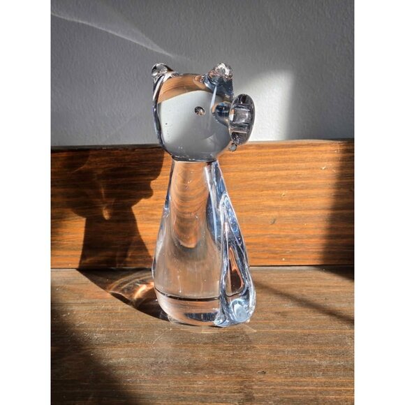 Vintage Lead Crystal Blown Glass Owl Figurine Paperweight, Made in Taiwan - Picture 10 of 10